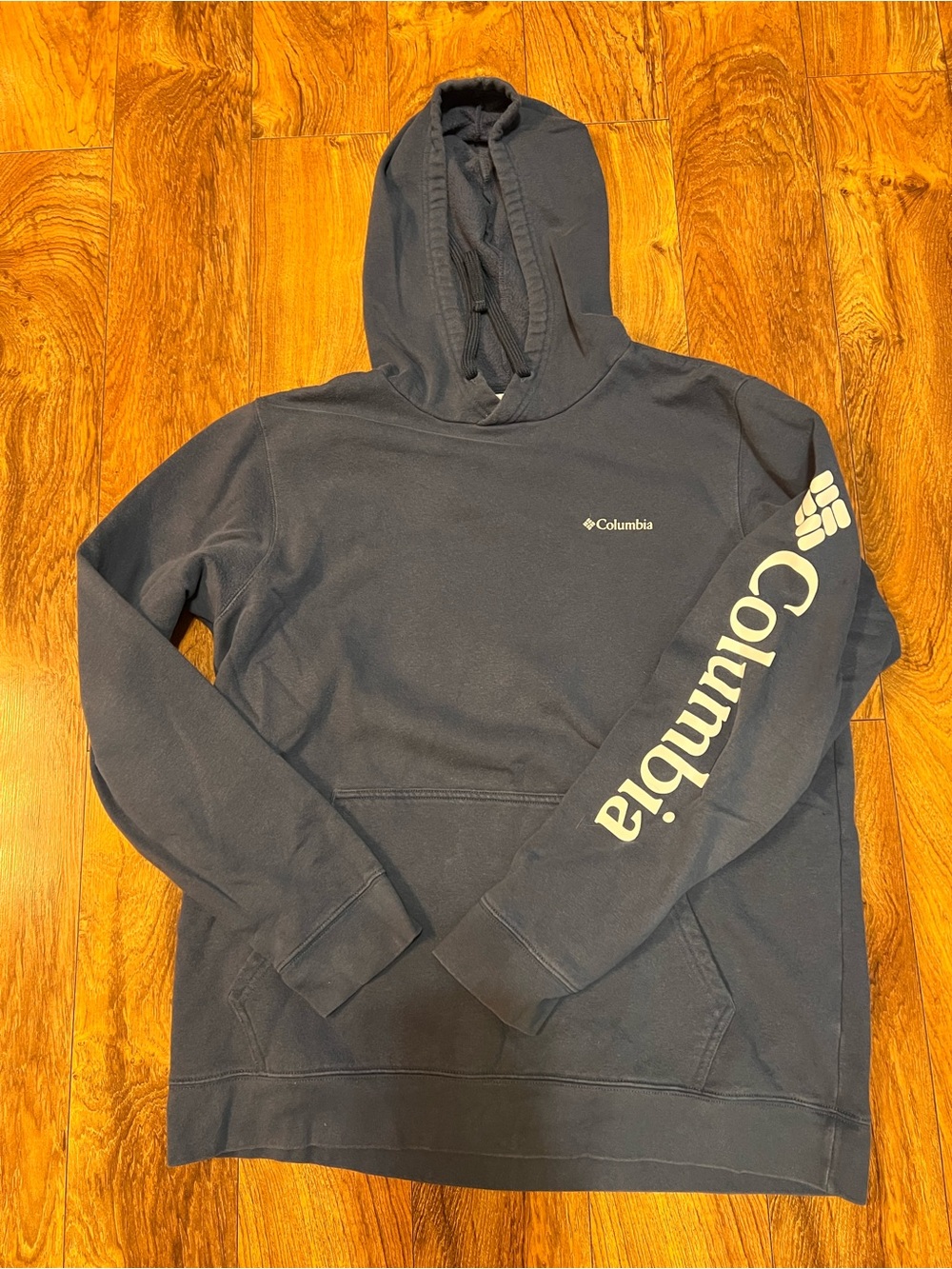 Columbia Navy Men's Crewneck Hoodie with Sleeve Logo, L